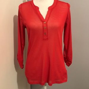 Red, light weight stretch blouse